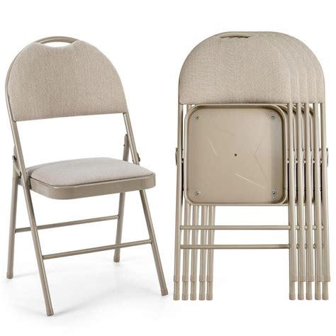 costway set of 6 folding fabric upholstered metal chairs|Costway Set of 6 Folding Chairs Fabric Upholstered Padded Seat .